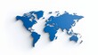 © kl yanii - Blue and white world map with the continents of Africa, Europe, and America. The map is a 3D rendering of the world, giving it a more realistic and detailed appearance