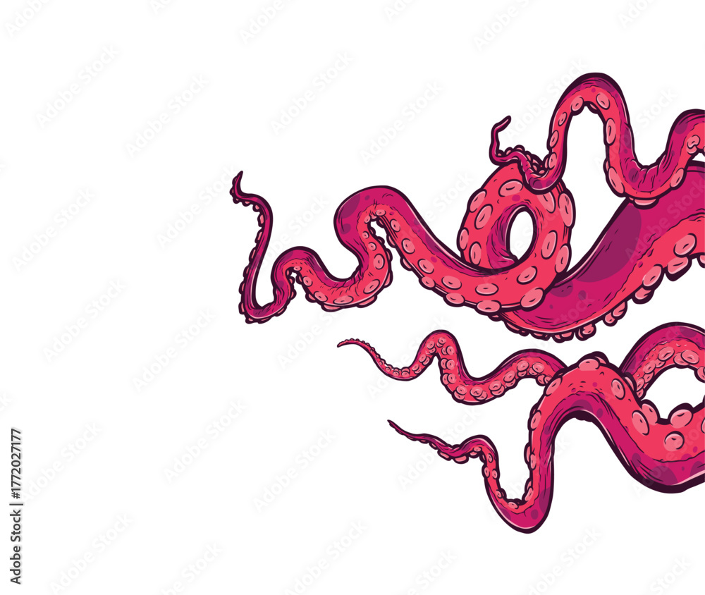 Image vectorielle Stock Tentacles of octopus, vector hand drawn ...