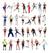 © New Africa - Sport activities. Different people in sportswear on white background, collage