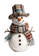 © Rawpixel.com - PNG Charming rustic snowman with scarf.