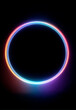© Kunut - Neon rainbow lights in circular shape create vibrant and captivating visual effect against dark background