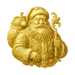  PNG Golden Santa Claus illustration