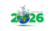 © New concept & ideas - Happy new year 2026, eco, renewable energy technology, sustainable development with earth and green environment background.