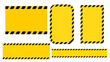 © Hosny  - Yellow hazard stripes, caution tape vector graphic for construction and safety signage templates design element