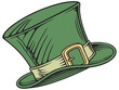 © Karen Vardanian - St Patrick's Day  green leprechaun hat white background,   leprechaun tophat happy saint patricks day card