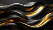 © ddonnxx - Abstract waves of black and gold flow and intertwine, creating a dynamic and luxurious visual texture with sparkling elements.