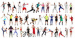 © New Africa - Sport activities. Different people in sportswear on white background, collage
