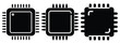 © SreeAtul - microchip minimal flat icon set, black color and white background