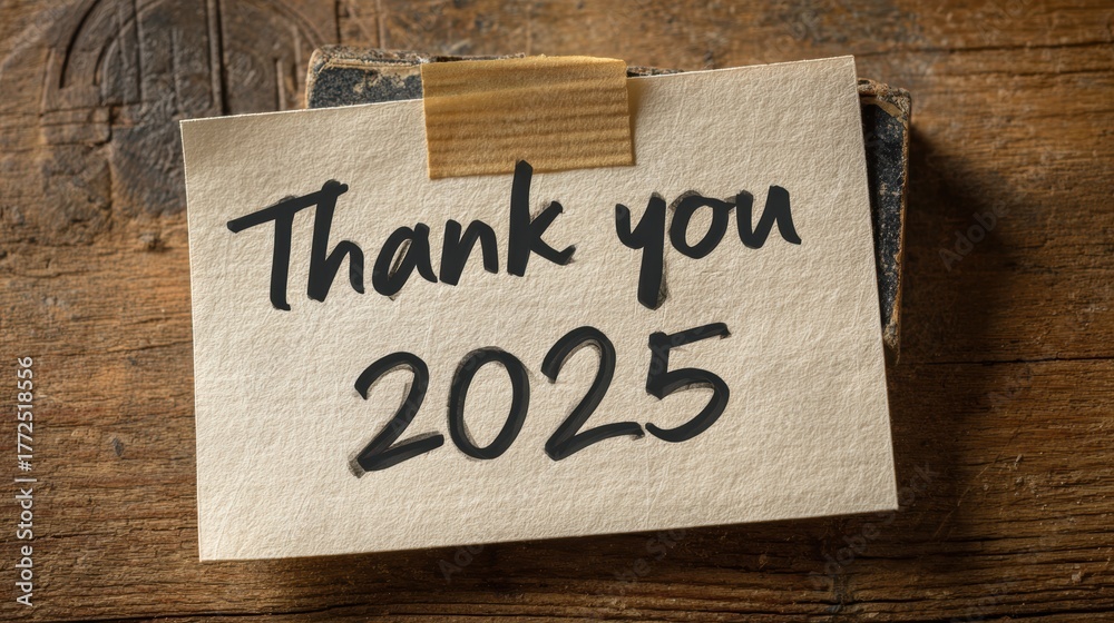 Thank you message for 2025 written on a paper note Stock Photo | Adobe ...