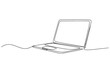 © MdOmar - Hand drawn laptop one line art illustration continuous outline sketch vector design