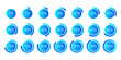 © Svetlana - Blue gradient progress circle vector set. Circular loading bar infographic elements. collection of modern ui progress indicator 0 5 10 15 20 25 30 35 40 45 50 55 60 65 70 75 80 85 90 95 100 percent