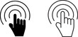 © Рудой Максим - Two simple hand icons showing touch gestures with varying shades and circular lines representing interaction