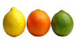 © ANISHA - Lemon, orange and lime isolated on transparent background