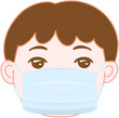 © 202109 - 마스크를 착용한 사람의 얼굴 일러스트