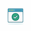 © Oleg - Digital browser screen displaying a green checkmark icon indicating successful completion or approval