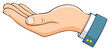 © Валентина Шибіцька - Businessman cartoon hand with open palm outstretched for giving or receiving concept