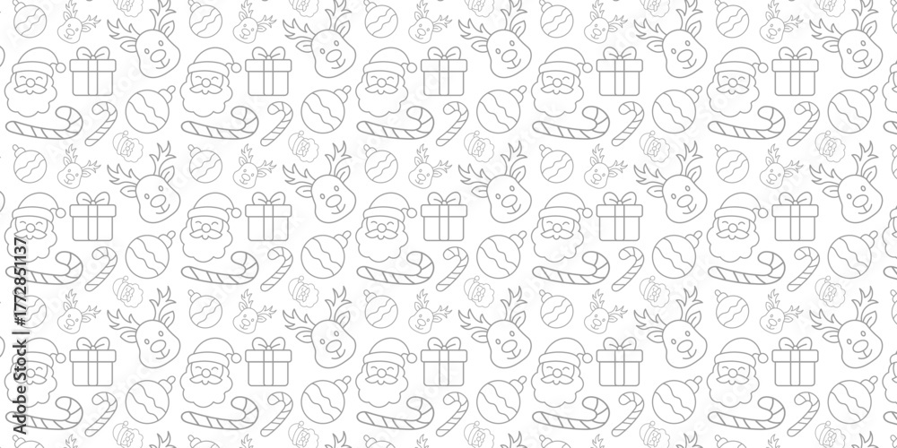 Seamless Christmas Pattern Festive Holiday Icons for Backgrounds, Wrappings, and Seasonal Designs