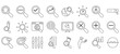 © koyimah - Search icon set. Containing magnifying glass, find, research, SEO and investigate icons. Solid icon collection. Vector illustration.