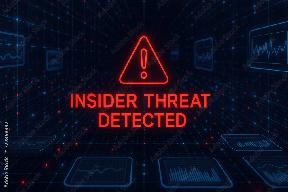 Dangerous insider threat detected on cybersecurity digital interface ...