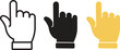 © Mon Amour - Hand gesture icons set. Collection of hand gesture icons representing actions and pointer for graphic design and communication, isolated on transparent background. Vector illustration.