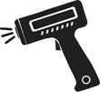 © Zuhaib - Black silhouette icon of a non contact infrared thermometer gun Silhouette Vector.