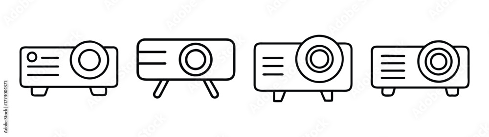 Projector device vector illustration for presentation projector screen ...
