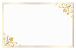 © Rozzie - Uma moldura retangular dourada e sofisticada, com detalhes florais ornamentados nos cantos, ideal para convites, certificados e designs elegantes.