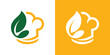 ©  Jagat_Aji - A creative logo combining a chef figure and fresh food elements, symbolizing healthy cuisine, nutrition, and quality cooking.