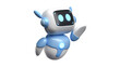 © Sritech - Cute friendly blue and white robot character waving hello.
