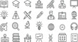 © Tanver - Education Outline Icons Collection – Editable Vector Set of Learning and School Symbols