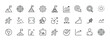 © Rekha - Set of target and goal web icons, line style, including achievement, success, aim, crosshair, arrow, shoot, mission, objective, editable stroke, linear icon collection.