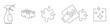© Oleksandra Katsalap - Set of clean home concept linear icons. Includes cleaning cloth, spray, rubber gloves, detergent, dirty spot, shiny clean surface, and sponge. Ideal for housekeeping, hygiene, cleaning service design.