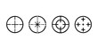 © BHER - Gun sight crosshairs. Vector crosshair set. Isolated symbol. Target icon with the shadow isolated on a white background, vector illustration for web design .