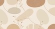 © HOZYFA - Abstract background in beige and brown tones. Copy space. Flat lay