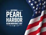 National pearl harbor remembrance day honoring sacrifice with american flag and stars