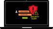 © Koko - USER LOGIN and security alert sign on laptop flat design
