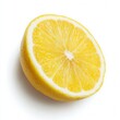 © OGStock - A vibrant half of a fresh lemon, showcasing its juicy interior. The bright yellow color of the fruit suggests a refreshing and zesty taste. The fruit is cut in half revealing its pulpy inside.