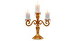 © Mahmudur - Ornate gold candelabra with three lit candles isolated on transparent background