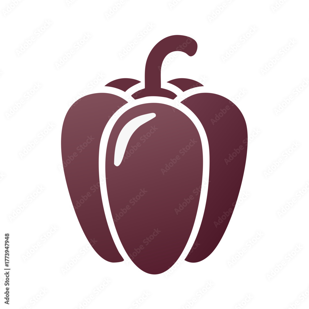 Stylized Bell Pepper Icon with Modern Gradient for Healthy Eating and ...