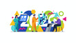 © Craft - Business planning collaboration and data strategy for the future Modern flat vector illustration