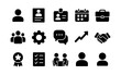 © 123levit - Business icons: silhouette style for office, networking, and productivity