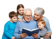 © TURTLE-STUDIO - Grandparents Reading to Three Grandchildren – Heartwarming Moment of Family, Love, and Shared Stories
