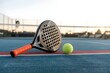 © Ardi - Padel tennis racket. Background with copy
