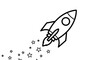 © art.mine - Doodle style illustration of a space rocket with stars, concept of startup and exploration