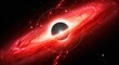 © Safina - Cosmic vortex: A mesmerizing black hole amid swirling red nebula and distant celestial bodies