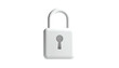 © Hahauhum - A stylized, 3D rendered, white padlock icon against a black background