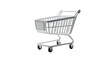 © openrecruitment - A detailed graphic of a standard metal shopping cart isolated on black