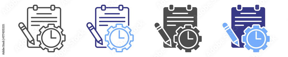 Project Tender Icon Set project icon set multiple style Stock Vector | Adobe Stock