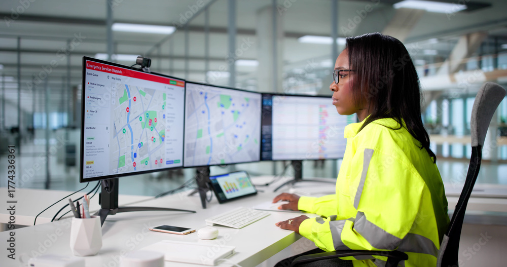 Emergency Line Operators 911 Emergency Call Center: Professional Service Management Stock Photo ...