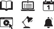 © MstNilufa - Education And Learning Icons Set With Book Laptop And Desk Lamp Keywords: education, learning, icon